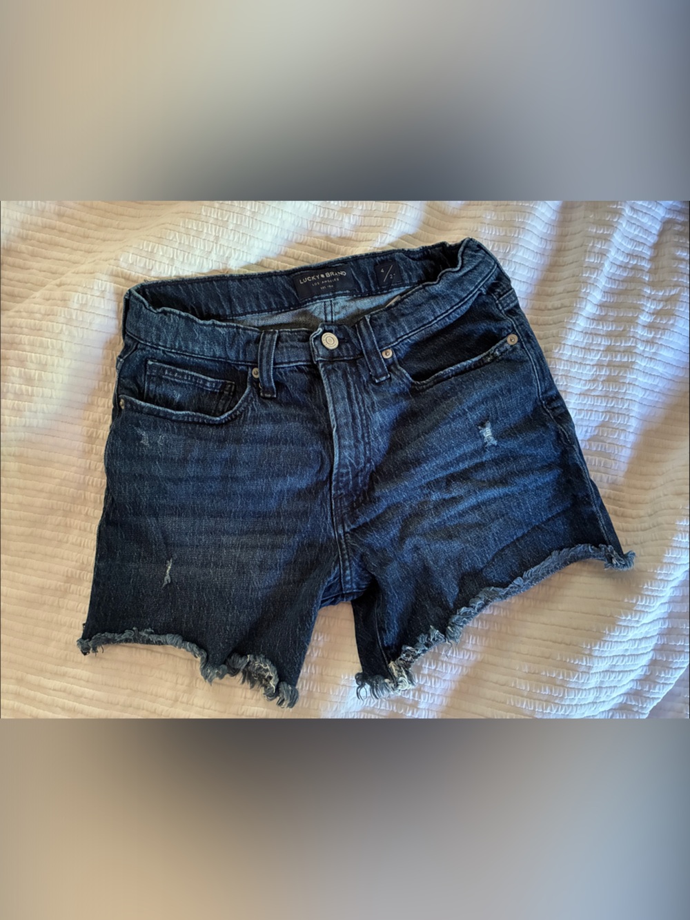 Lucky Brand Dark Blue Denim Cutoff Shorts